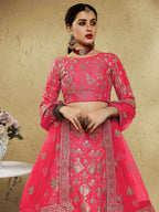 Tulsi Art Attractive Peach Sequins Silk Festival Wear Lehenga Choli With Dupatta | Grocsy