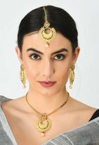Mominos Fashion Johar Kamal Gold-Polished Brass Finish Long Necklace For Women (Golden) | Grocsy