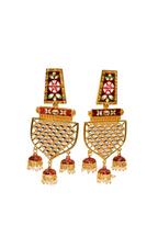 Maroon Traditional Gold-Polished Meenakari Jhumka Jhumki Earrings Indian Jewellery For Women Girls By House of Ree - Swadesiicart