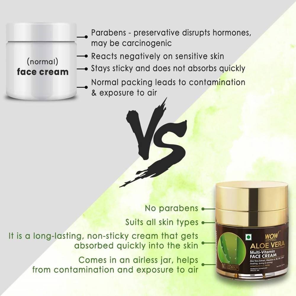 Wow Skin Science Aloe Vera Multi-Vitamin Face Cream | Grocsy