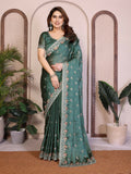 Teeya Creation New Trendy Stylish Party Wear Silk Saree-Green | Grocsy