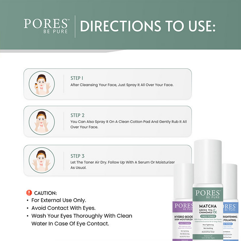 Pores Be Pure Matcha Green Tea Face Toner | Grocsy