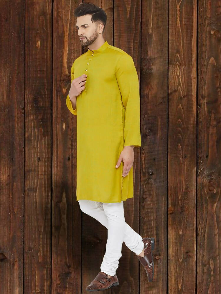 Even Apparels Yellowish Green Wedding Kurta - Green | Grocsy