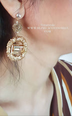 Bling Accessories Swarovski Golden Shadow Stud Earrings | Grocsy