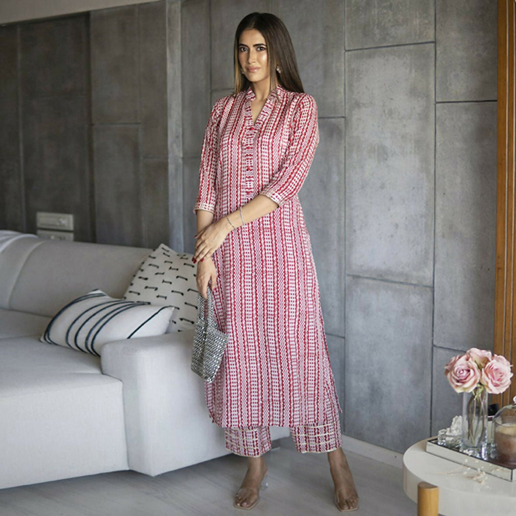 Jyoti Fashion Women's Pink Pure Muslin Heavy Digital Printed Kurta Pant Set | Grocsy