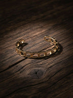 NVR Men's Rose Gold Plated Cuff Bracelet | Grocsy