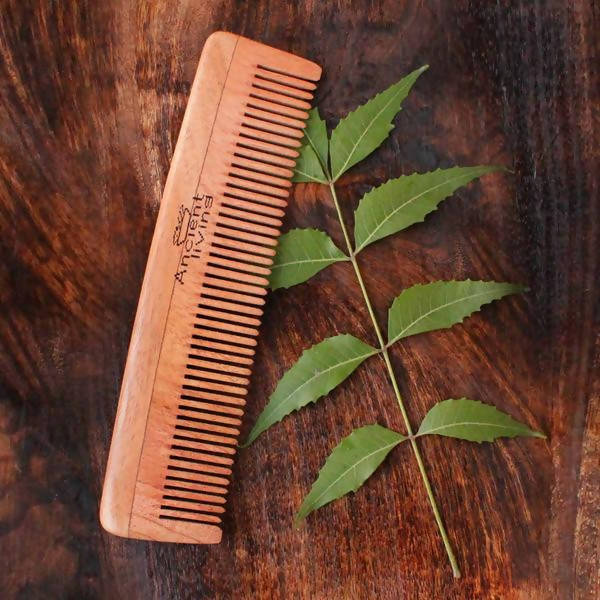 Ancient Living Neem Wood Comb Single Teeth | Grocsy