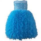 Asmaani Baby Girl's Blue Colour Satin A-Line Maxi Full Length Dress (AS-DRESS-22093) | Grocsy
