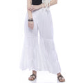 Mominos Fashion Reyon Cotton White Palazzo | Grocsy
