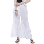 Mominos Fashion Reyon Cotton White Palazzo | Grocsy