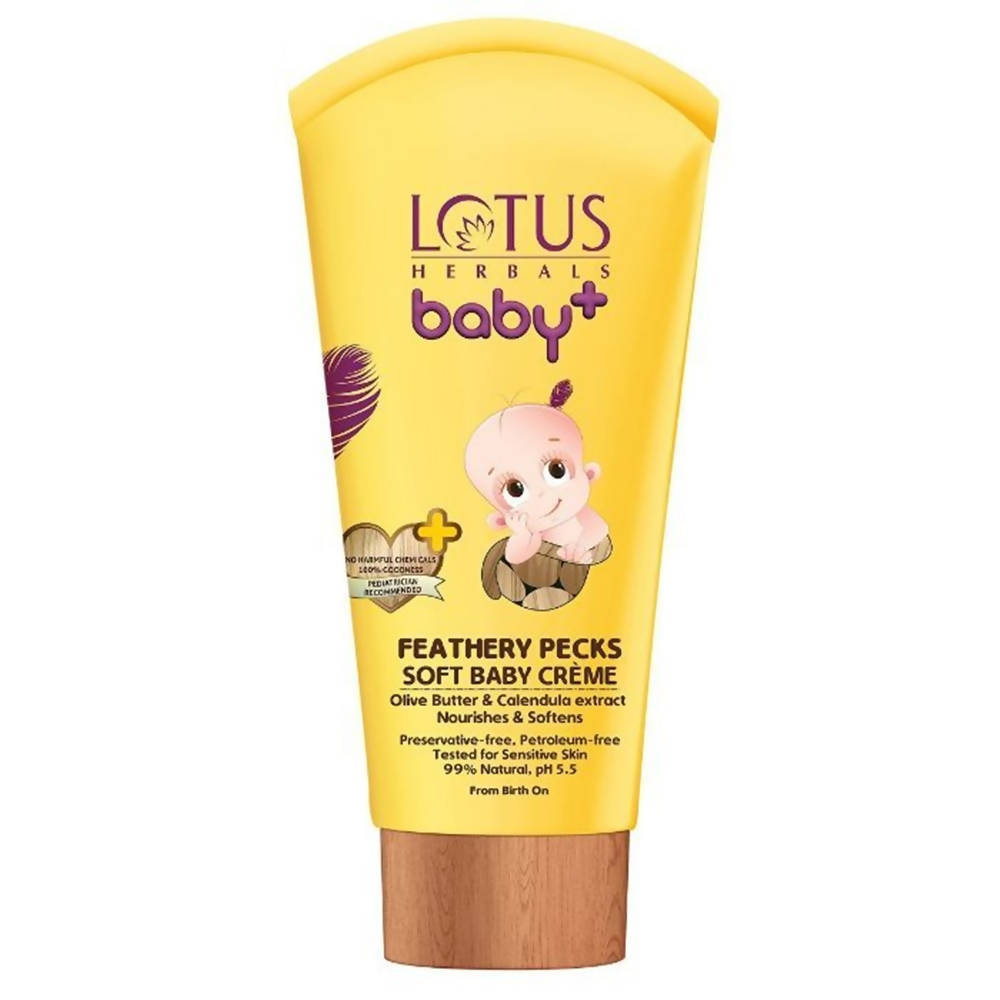 Lotus Herbals Baby+ Feathery Pecks Soft Baby Creme | Grocsy