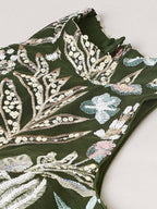 Tulsi Art Awesome Olive Green Sequins Art Soft Net Mehendi Wear Lehenga Choli | Grocsy