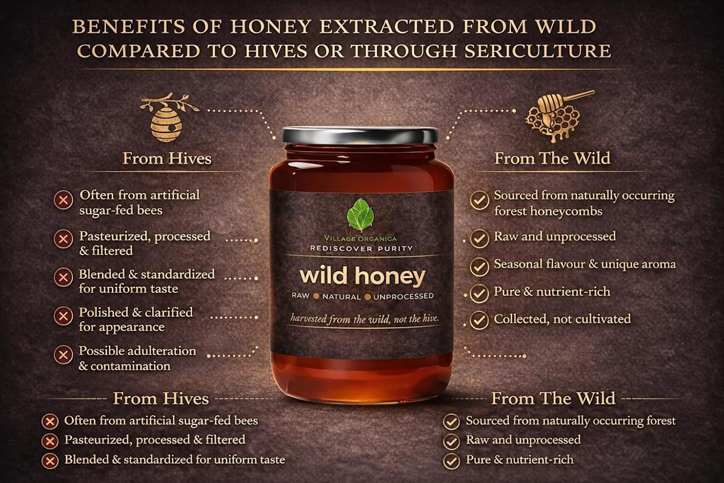 Village-Organica Raw Wild Honey | Grocsy