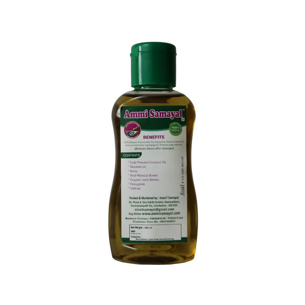Ammi Samayal Organic Hibiscus and Curry Leaf Hair Oil | Grocsy