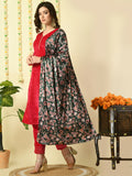 Myshka Women's Pink Velvet Kurta & Trousers With Dupatta Party Sets | Grocsy