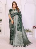 Aastha Fashion Green Georgette Silk Leheriya With Elegant Zari Weaving Saree | Grocsy