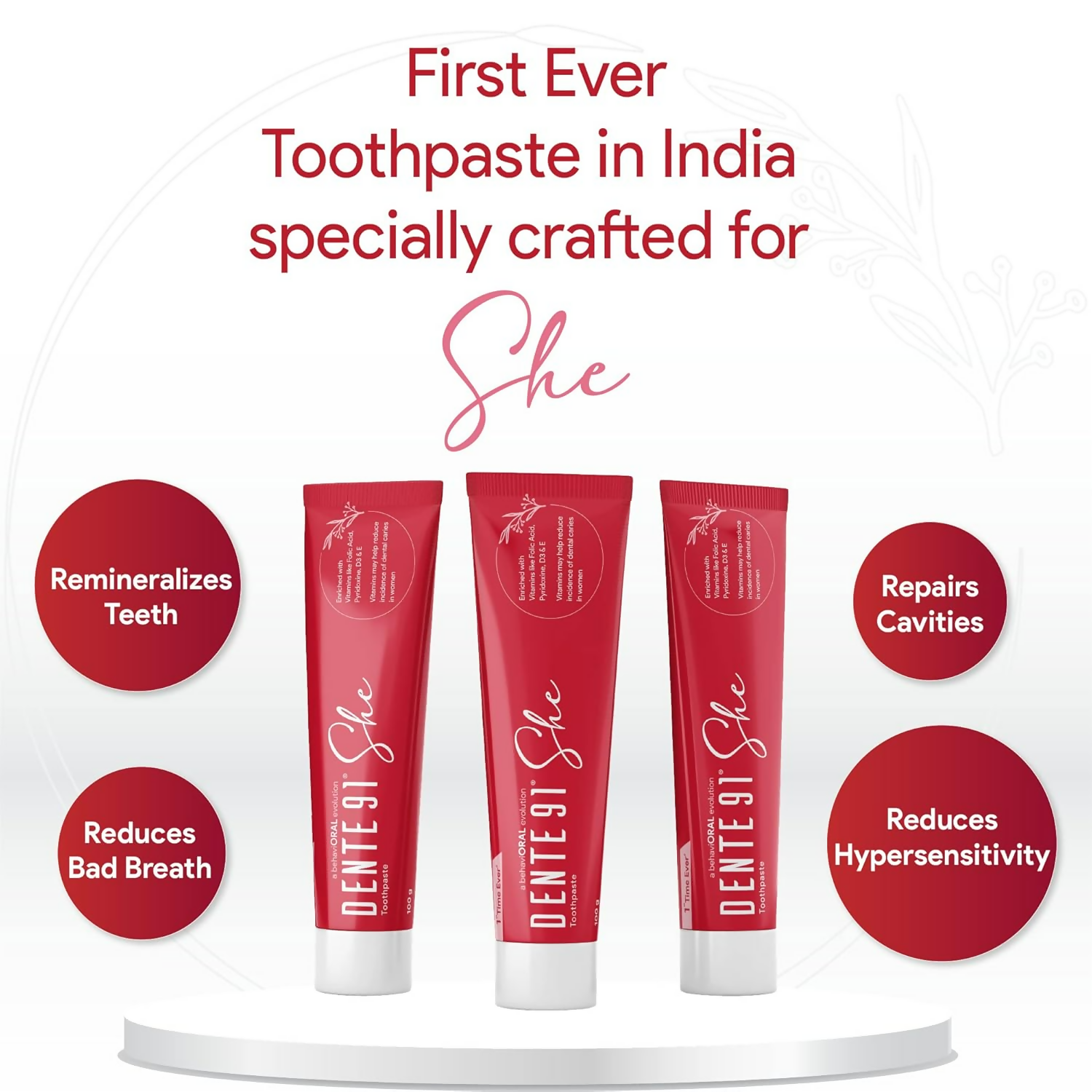 Dente91 She Toothpaste Specially Crafted For Women, Remove Plaque | Grocsy