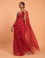 Suta Red Embellished Sequinned Pure Cotton Saree | Grocsy