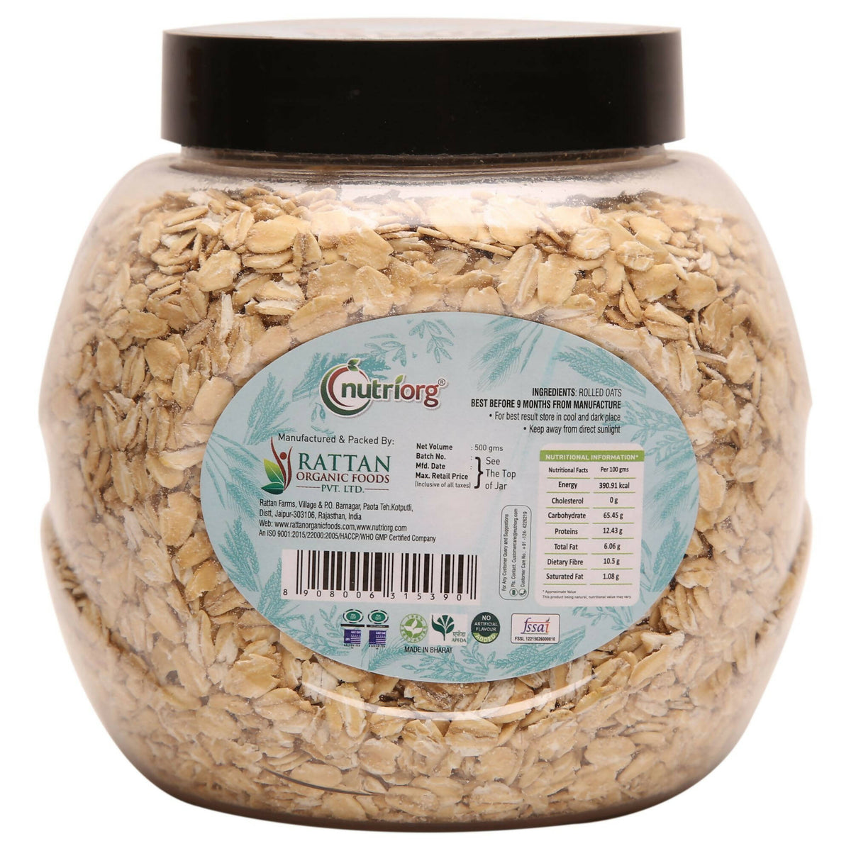 Nutriorg Gluten Free Rolled Oats | Grocsy