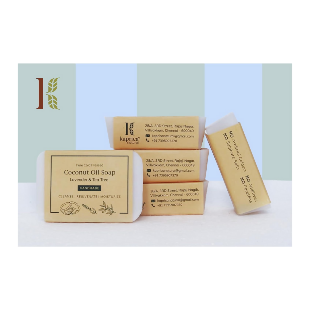 Kaprica Natural Handcrafted Cold Pressed Coconut Oil Soap With Lavender And Tea Tree | Grocsy