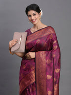 Shree Shyam Fashion Silk Purple Saree | Grocsy