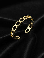 NVR Men's Gold Plated Cuff Bracelet | Grocsy