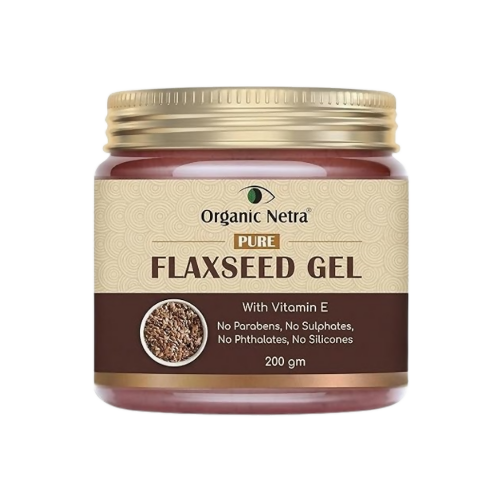 Organic Netra Pure Flaxseed Gel with Vitamin E for Hair and Skin Strengthens | Grocsy