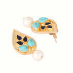 Nuyug 22K Gold Plated Black Paisley Earrings | Grocsy