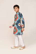 Joban Fashion Pure Cotton Multicolor Kurta With Straight Fit Pant | Grocsy