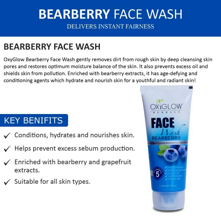 Oxyglow Herbals Bearberry Face Wash | Grocsy