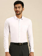Ramraj Cotton Mens Full Sleeve Formal 100 % Cotton White Shirt | Grocsy