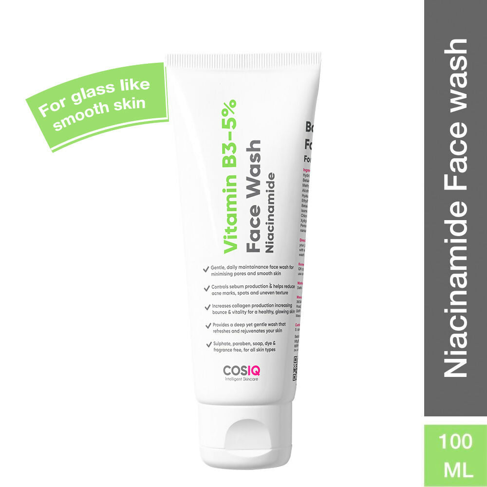 Cos-IQ Vitamin B3-5% Niacinamide Face Wash for Smooth and Even Skin | Grocsy