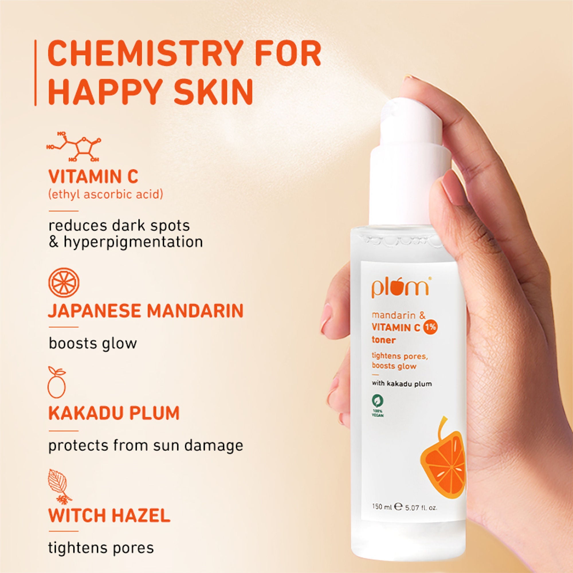 Plum 1% Vitamin C Toner With Mandarin & Kakadu Plum | Grocsy