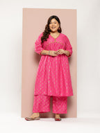 Sztori Women Ethnic Motifs Printed Regular Gotta Patti Kurta with Palazzos | Grocsy