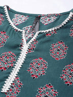 HERE&NOW Women Ethnic Motifs Printed Gotta Patti Kurta With Palazzos & With Dupatta | Grocsy