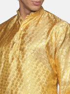Sethukrishna Gold-Toned Kurta with Pyjamas For Men | Grocsy