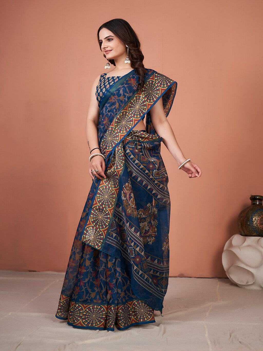Saree Mall Floral Printed Sarees | Grocsy