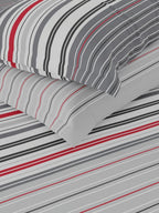Nautica Bradford Grey & White Striped Cotton 160 TC King Bedsheet With 2 Pillow Covers | Grocsy
