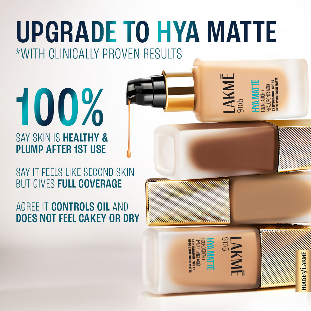 Lakme 9to5 Hya Matte Foundation + Hyaluronic Acid - Warm Natural | Grocsy