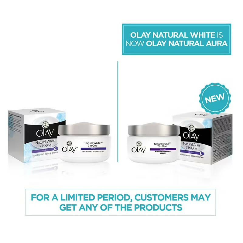 Olay Natural Aura 7 In One Night Nourishing Repair Cream | Grocsy