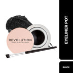Makeup Revolution Gel Eyeliner Pot with Brush - Black | Grocsy