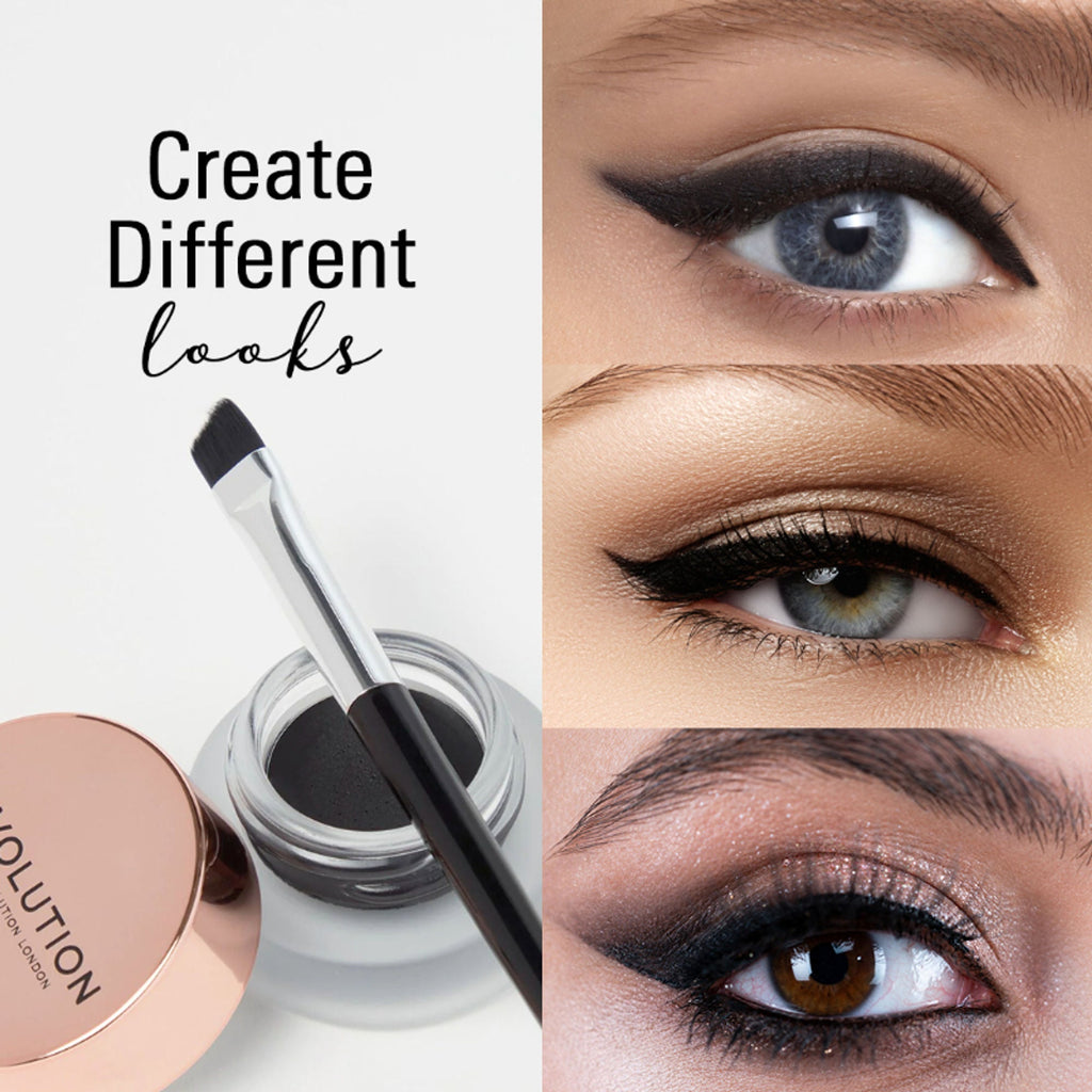 Makeup Revolution Gel Eyeliner Pot with Brush - Black | Grocsy
