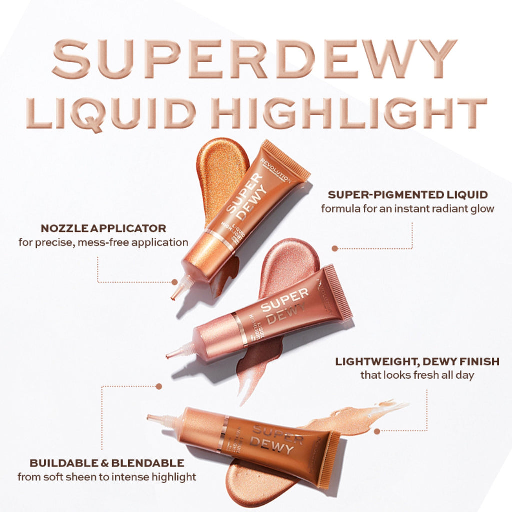 Makeup Revolution Superdewy Liquid Highlighter - Pink Light | Grocsy