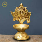 Brass Shankh Diya | Grocsy