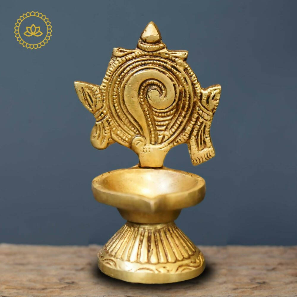 Brass Shankh Diya | Grocsy