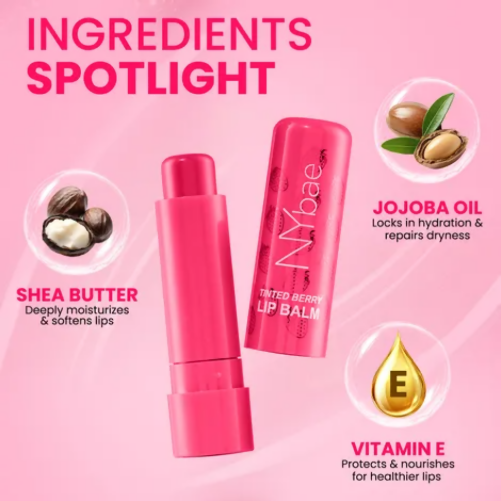 NY Bae Tinted Berry Lip Balm - Soft, Plump & Natural Red Tint | Grocsy