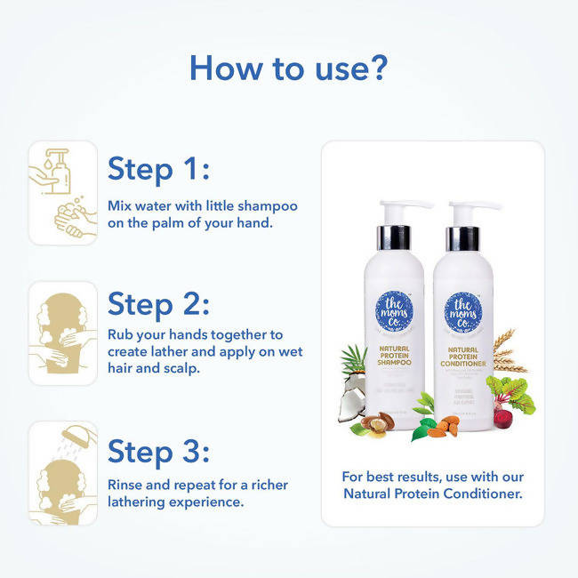 The Moms Co Natural Protein Hair Care Bundle | Grocsy