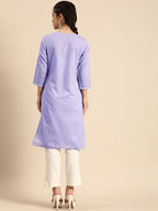 Sangria Women Lavender Yoke Design Kurta | Grocsy