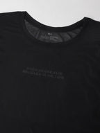 MKH Relaxed Fit Typography Printed Drop-Shoulder Sleeves Dri-FIT Sheer Training T-shirt | Grocsy