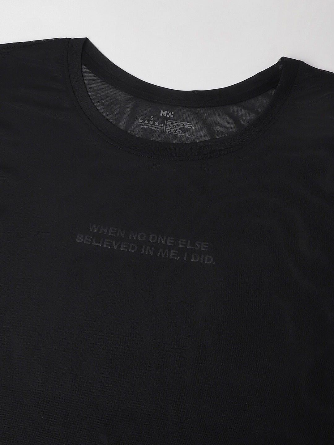 MKH Relaxed Fit Typography Printed Drop-Shoulder Sleeves Dri-FIT Sheer Training T-shirt | Grocsy